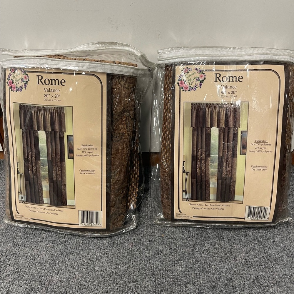 2 -   Valances New 80”X 20” 1 /ea pkg